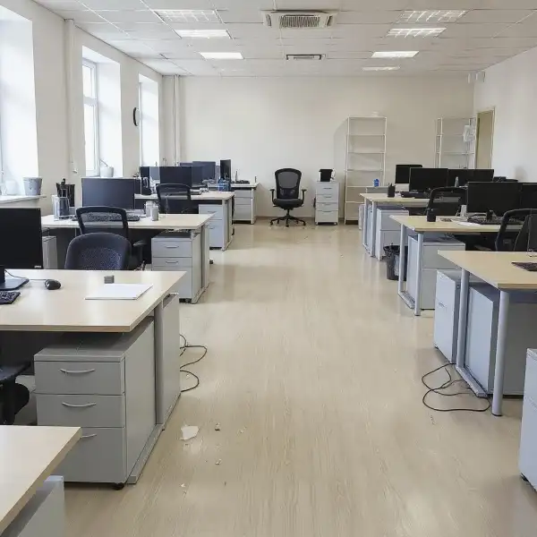 Open space в офисе - до уборки